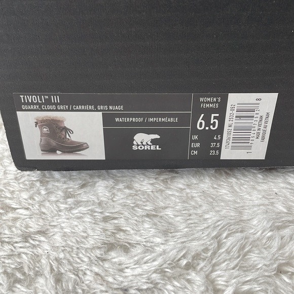 Sorel TIVOLI™ III winter boot Size: 6.5, Quarry and Cloud Grey - Picture 10 of 12
